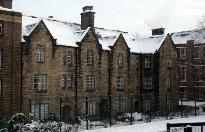 View of the accommodation block designed by Anthony Salvin at Hatfield College. 